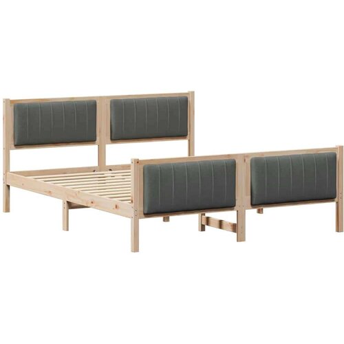 VidaXL Okvir kreveta smeđe i tamnosivo 160 x 200 cm Masivna borovina Slike