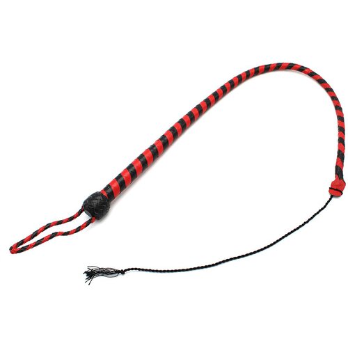 Kiotos Leather Whip Black &amp;amp; Red 90cm Slike