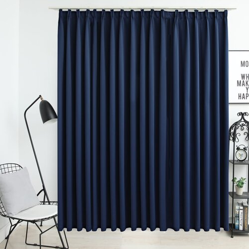 VidaXL Zatemnitvena zavesa z obe&amp;scaron;ali modra 290x245 cm Slike