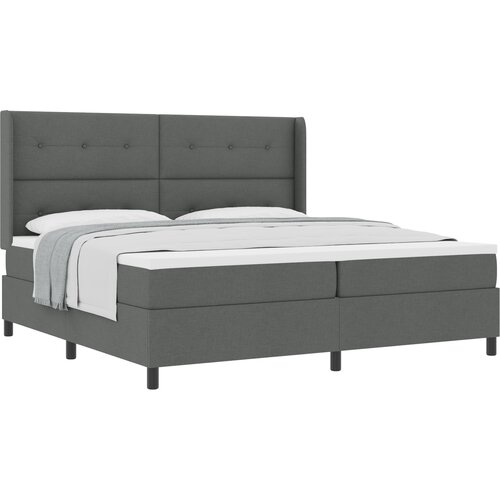 vidaXL Krevet s oprugama i madracem tamnosiv 200 x 200 cm  tkanina Cijene