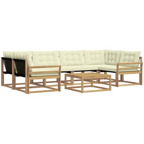  Set vanjskih sofa 7 kom. Bijela i krem Smeđa 79 x 79 x 37 cm Slike