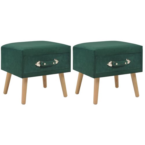 The Living Store Nočne omarice 2 kosa žamet 40x35x40 cm zelene - Nočna Omarica, (21432791) Slike