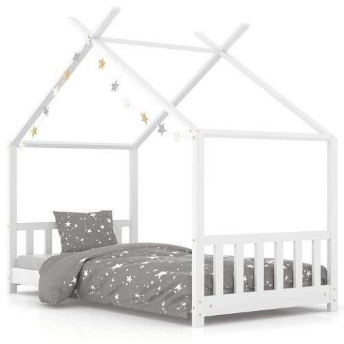 Maison Chic Otro&amp;scaron;ka postelja - Otro&amp;scaron;ki ležaj - Otro&amp;scaron;ki posteljni okvir bel iz trdne borovine 70x140 cm, (21698361) Slike