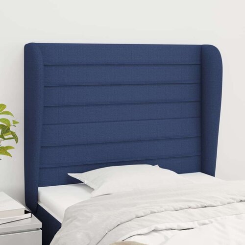  Uzglavlje s u&amp;scaron;ima plavi 93x23x118/128 cm od tkanine Slike