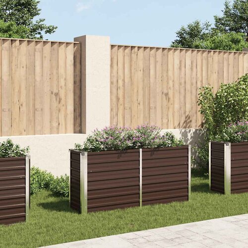 Furnova Visoka greda rjava 160x40x77 cm pocinkano jeklo, (21920246) Slike