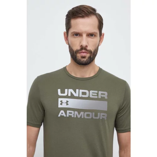 Under Armour Majica kratkih rukava za muškarce, boja: zelena, s tiskom