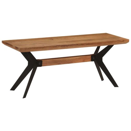  Blagovaonska klupa 110x40x46 cm masivno bagremovo drvo i čelik Cijene