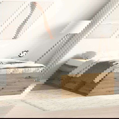  Okvir kreveta bez madraca boja hrasta artisan 90x190 cm Slike