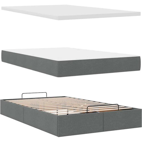 VidaXL Okvir za krevet s madracima tamnosivi 120x190 cm bar&amp;scaron;unasti Slike