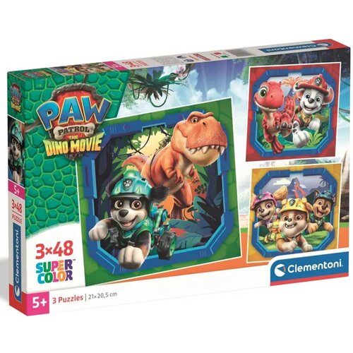 Clementoni Paw Patrol: Film o dinosaurima 3x48 komada Supercolor puzzle - Slike