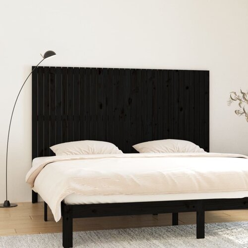  Zidno uzglavlje crni 204x3x110 cm od masivne borovine Cene