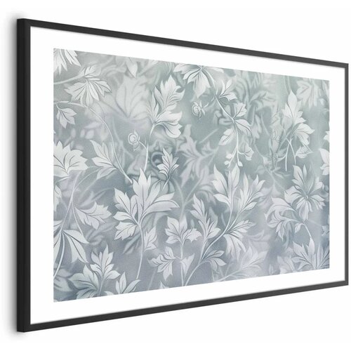  Plakat - Worn Floral Patterns in Muted Turquoises 30x21 Crni okvir s margom Cene