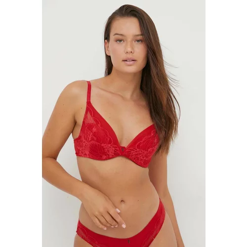 Chantelle Grudnjak boja: crvena, čipkasti, glatki model