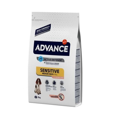 Advance Adult Medium/Maxi Sensitive - losos in riž 3 kg Cene