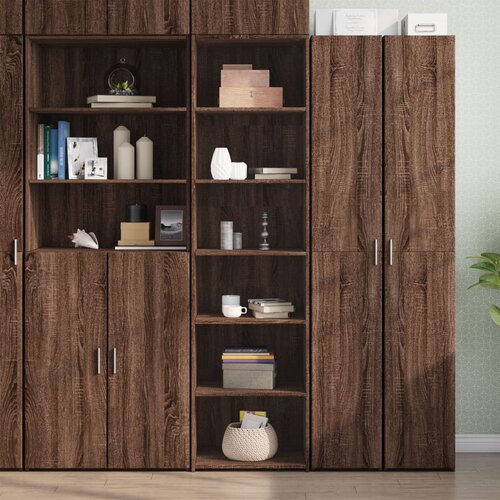 The Living Store Visoka omara rjavi hrast 50x41x185 cm inženirski les - Visoka Omarica, (21435132) Slike