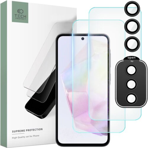 TECH-PROTECT KALJENO STEKLO SUPREME SET ZA GALAXY A35 5G CLEAR, (22004510) Cene
