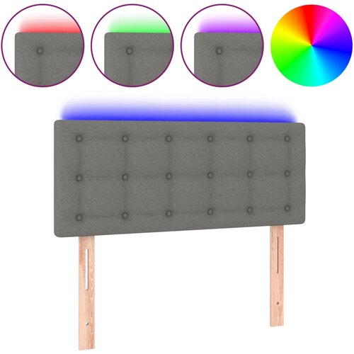 Maison Chic led posteljno vzglavje - vzglavna omarica - nočna omarica temno sivo 90x5x78/88 cm blago, (21708546) Slike