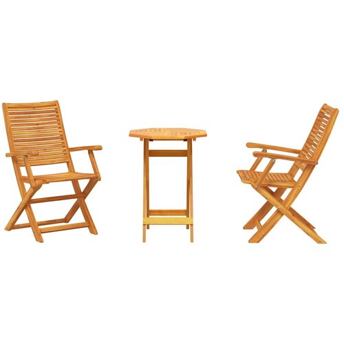  Sklopivi bistro set 3 kom. Smeđa Čvrsto drvo akacije Slike