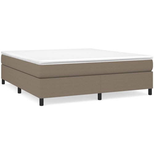 Okvir za krevet s oprugom smeđesivi 160x200 cm od tkanine Slike