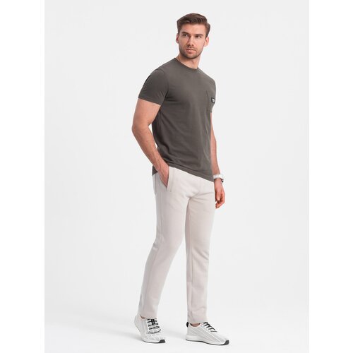 Ombre Men&amp;#039;s sweatpants with unlined leg - light beige Slike