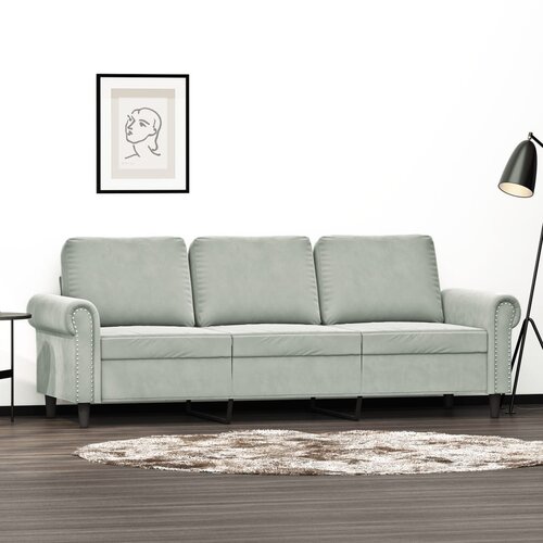 VidaXL Trosed svetlo siv 180 cm žamet Slike