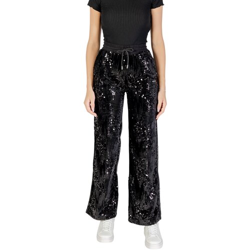 Guess Lahkotne hlače &amp;amp; Harem hlače SEQUINS WIDE LEG PANTS V5BB01 K1922 Črna Slike