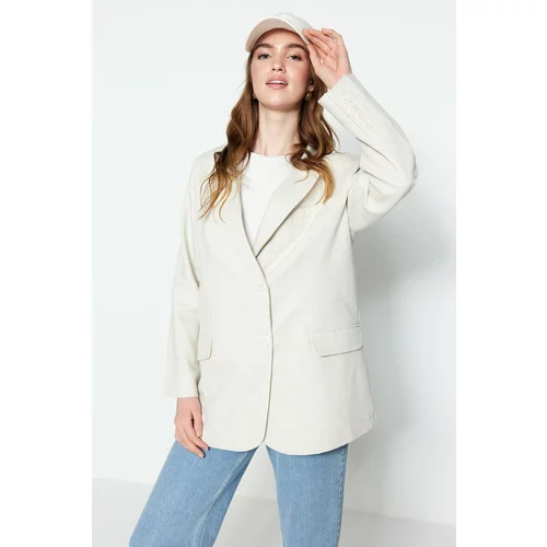 Trendyol Jacket - Cream - Relaxed fit