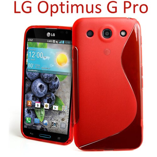  Gumijasti / gel etui S-Line za LG Optimus G Pro - rdeči Slike