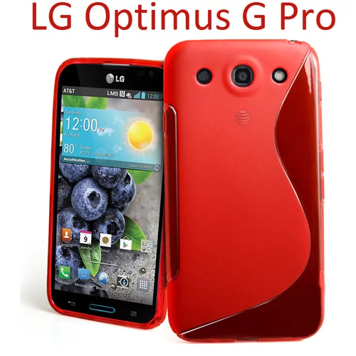  Gumijasti / gel etui S-Line za LG Optimus G Pro - rdeči