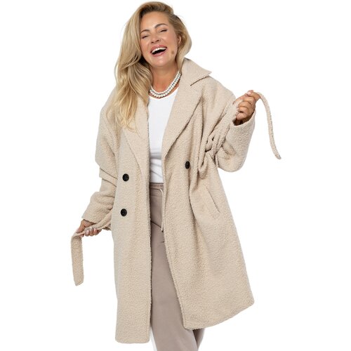 Pri Women's TEDDY boucle fabric bear coat Cene