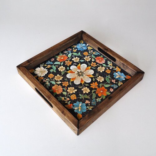 Aberto Design Poslužavnik REF054 35 x 35 x 4 cm, Šareni Cene