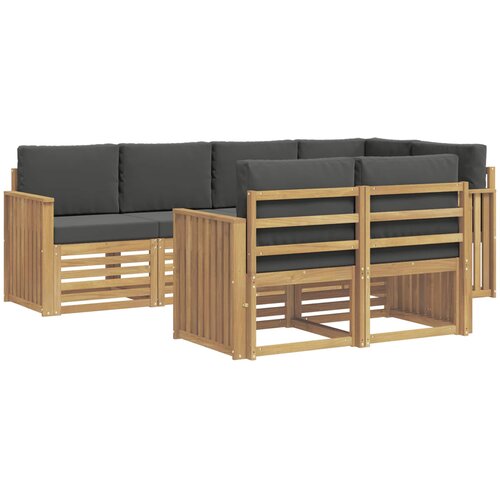  Set vanjskih sofa 7 kom. Bijela i antracit Poliester 247 x 128,5 x 73 cm Slike