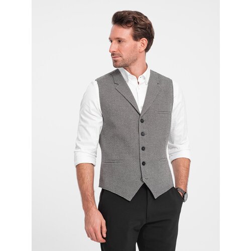 Ombre Men&amp;#039;s jacquard jacket with lapels - graphite Slike