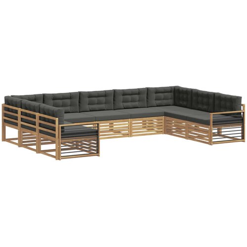 vidaXL Zunanja garnitura za sedenje z blazino 9 pcs Bela in antracit, (5000280063) Cene