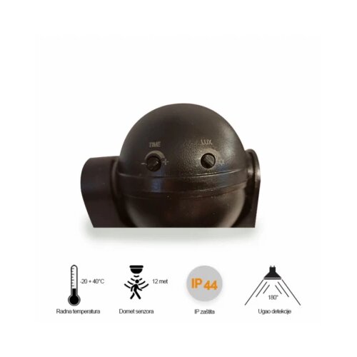 Senzor SAMOSTALNI ST09 180° IP44 CRNI Cene