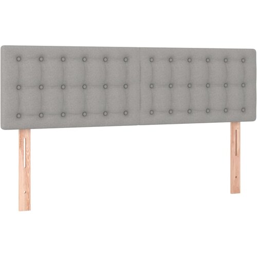 Maison Chic Posteljno vzglavje - Vzglavna omarica 2 kosa svetlo sivo 72x5x78/88 cm blago, (22078358) Cene