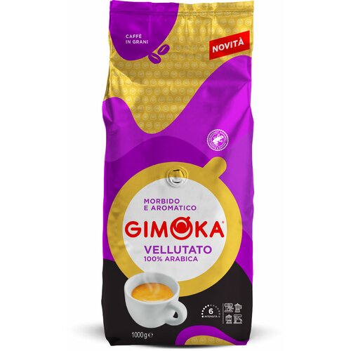 GIMOKA pržena kafa u zrnu vellutato 100% arabica rainforest espresso 1kg Slike