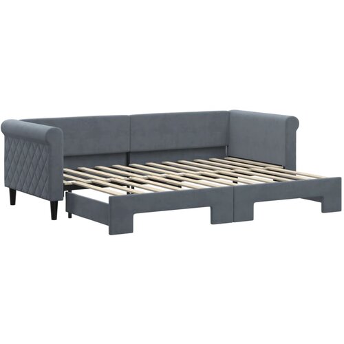 VidaXL Izvlečna dnevna postelja temno siva 80x200 cm žamet, (20881998) Slike