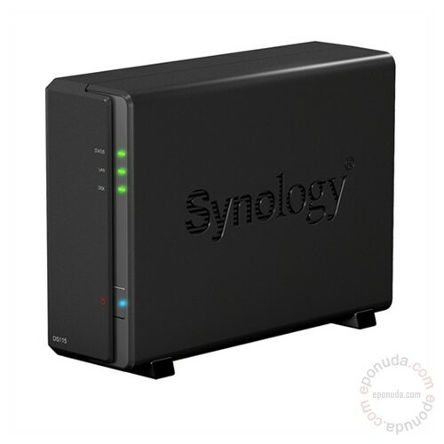 Synology DS115 Diskstation 1-bay/2.5/3.5/HDD/SSD podrška/800MHz/256MB/8TB/Glan NAS Slike