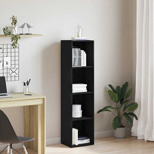 VidaXL Knjiga Crna Hrast 36x30x143 cm Konstruirano drvo Slike