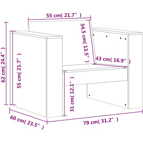  Vrtna sofa 79 x 60 x 62 cm od impregnirane borovine Slike