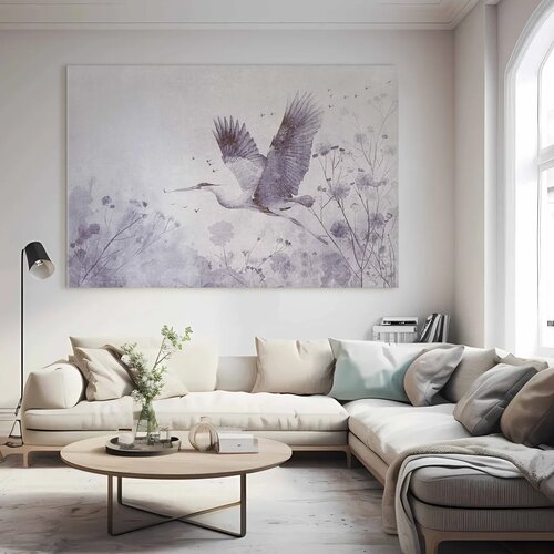  XXL slika - Majestic flight - a crane in flight in monochrome 220x147 Slike