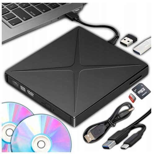 Dexxer 4v1 prenosni zunanji pogon CD in DVD zapisovalnik USB 3.0 čitalec SD KT26 Cene