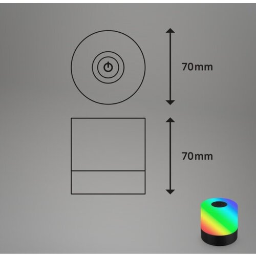 BRILONER 7462015 - RGB LED punjiva stona lampa LED/1,5W/5V IP44 crna Slike