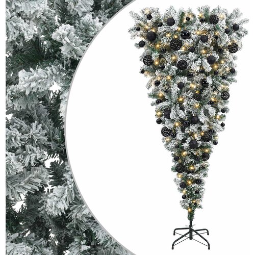  Obrnuto umjetno božićno drvce s granama 180 cm 300 LED lampica Slike