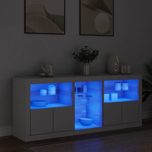 The Living Store Komoda z LED lučkami bela 162x37x67 cm - Komoda, (21837639) Cene