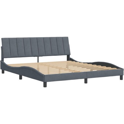 vidaXL Posteljni okvir z vzglavjem temno siv 180x200 cm žamet, (21086404) Cene