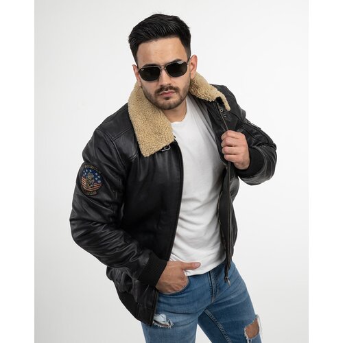 La Force Fashion Top Gun kožna jakna Rafel - Crna Slike