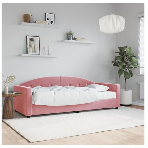 VidaXL Dnevna postelja z vzmetnico roza 80x200 cm žamet Slike