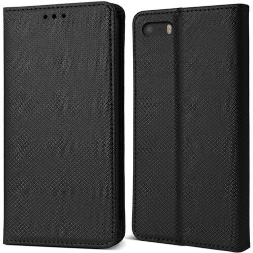 MOOZY črna pametna magnetna preklopna torbica za telefon iPhone SE/5s, (21052296) Cene